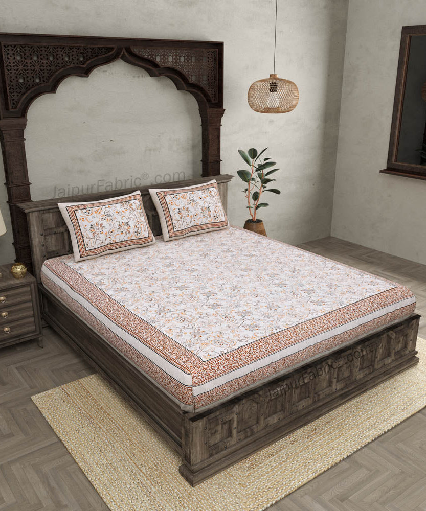 Pure Cotton Paisley Floral Ethnic Jaipuri Double Bedsheet – Choose Your Favorite Border