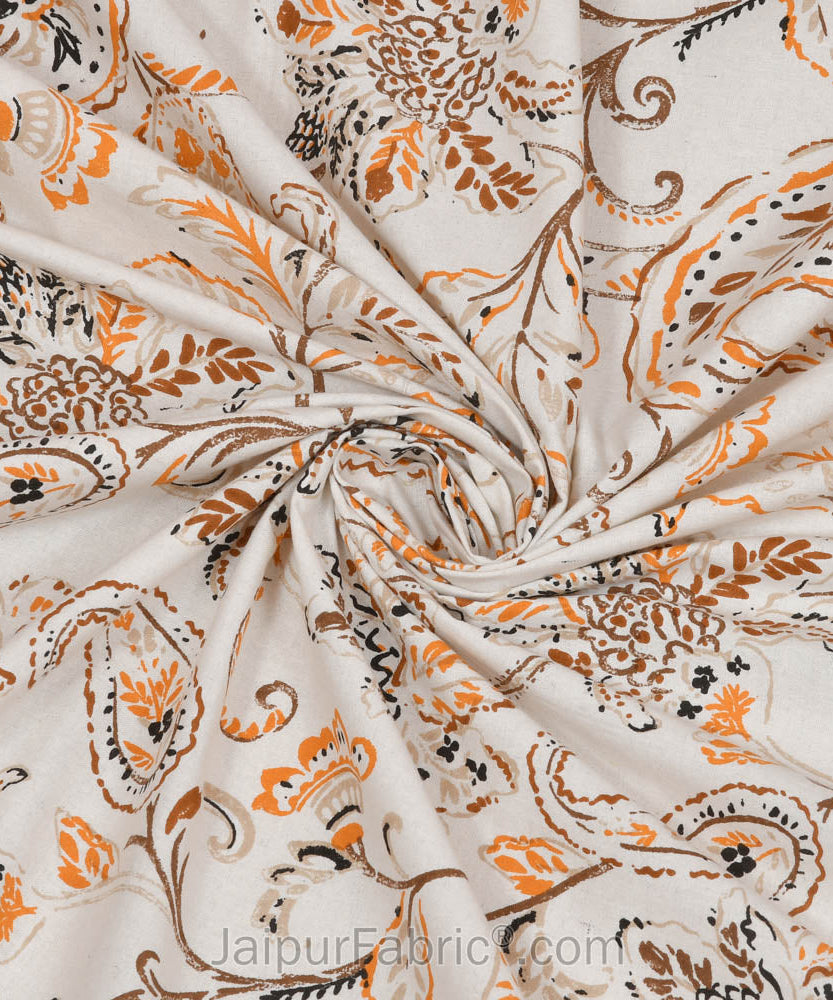 Pure Cotton Paisley Floral Ethnic Jaipuri Double Bedsheet – Choose Your Favorite Border