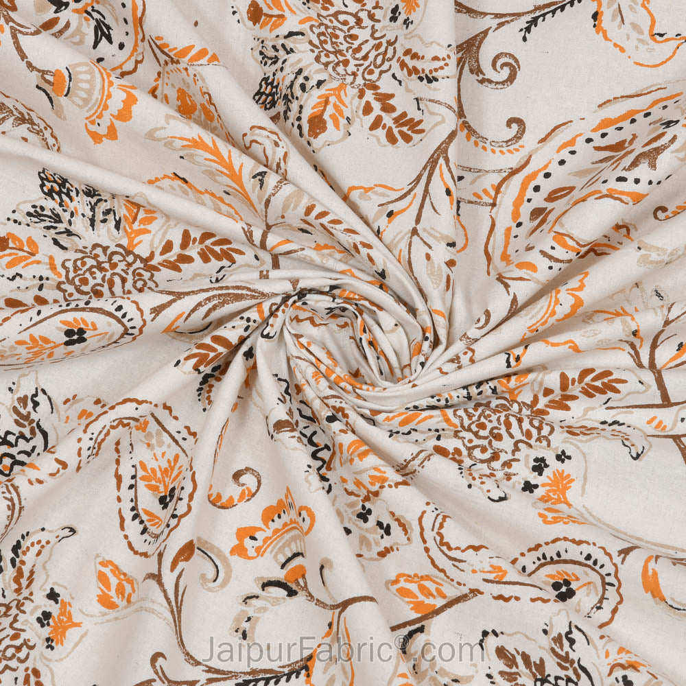 Pure Cotton Paisley Floral Ethnic Jaipuri Double Bedsheet – Choose Your Favorite Border