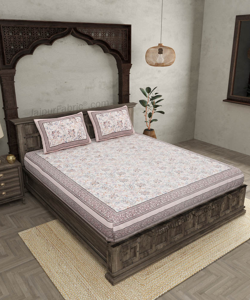Pure Cotton Paisley Floral Ethnic Jaipuri Double Bedsheet – Choose Your Favorite Border