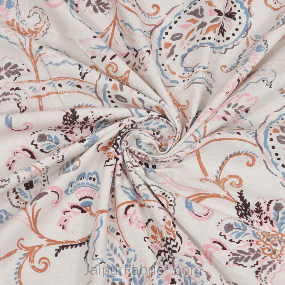 Pure Cotton Paisley Floral Ethnic Jaipuri Double Bedsheet – Choose Your Favorite Border