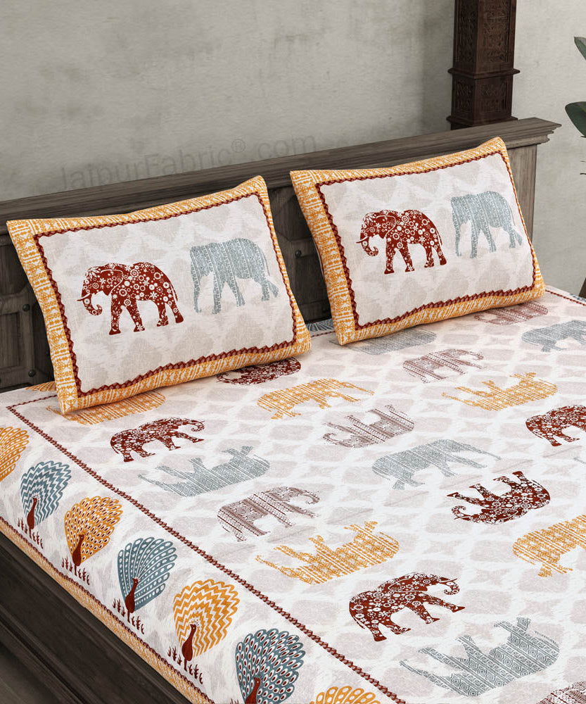 Jungle Safari Peach Double Bedsheet