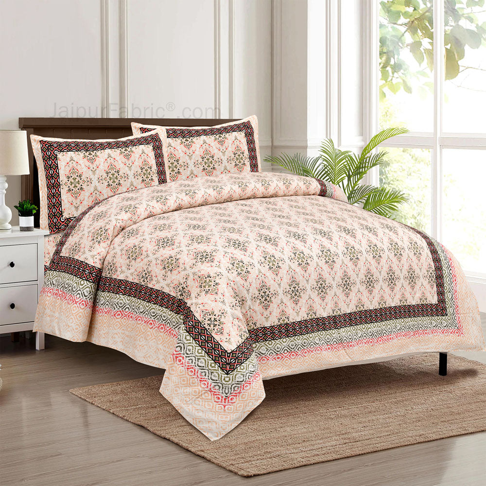 Modern Tradition Peach Bedsheet.com Double Bed Sheet