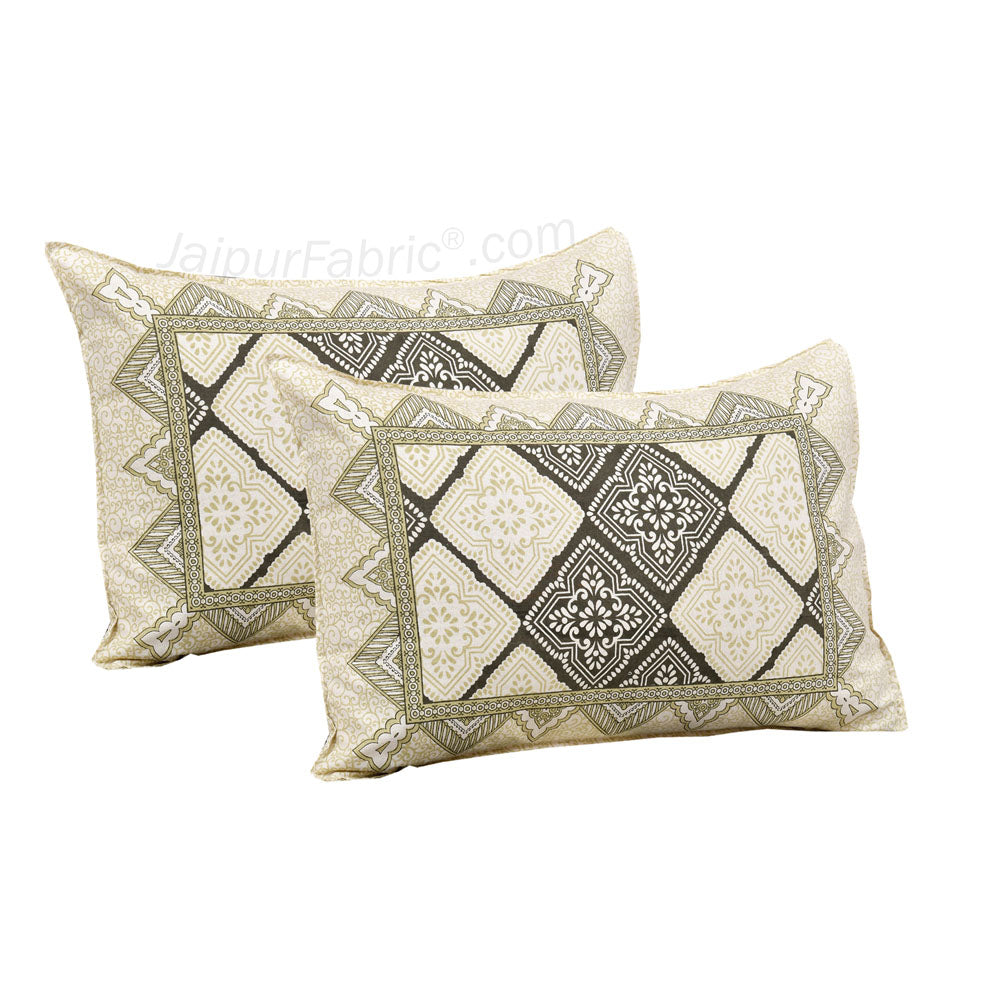 Green Geometry Bedsheet.com Double Bed Sheet