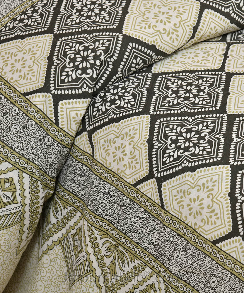 Green Geometry Bedsheet.com Double Bed Sheet