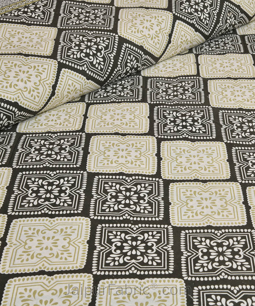 Green Geometry Bedsheet.com Double Bed Sheet