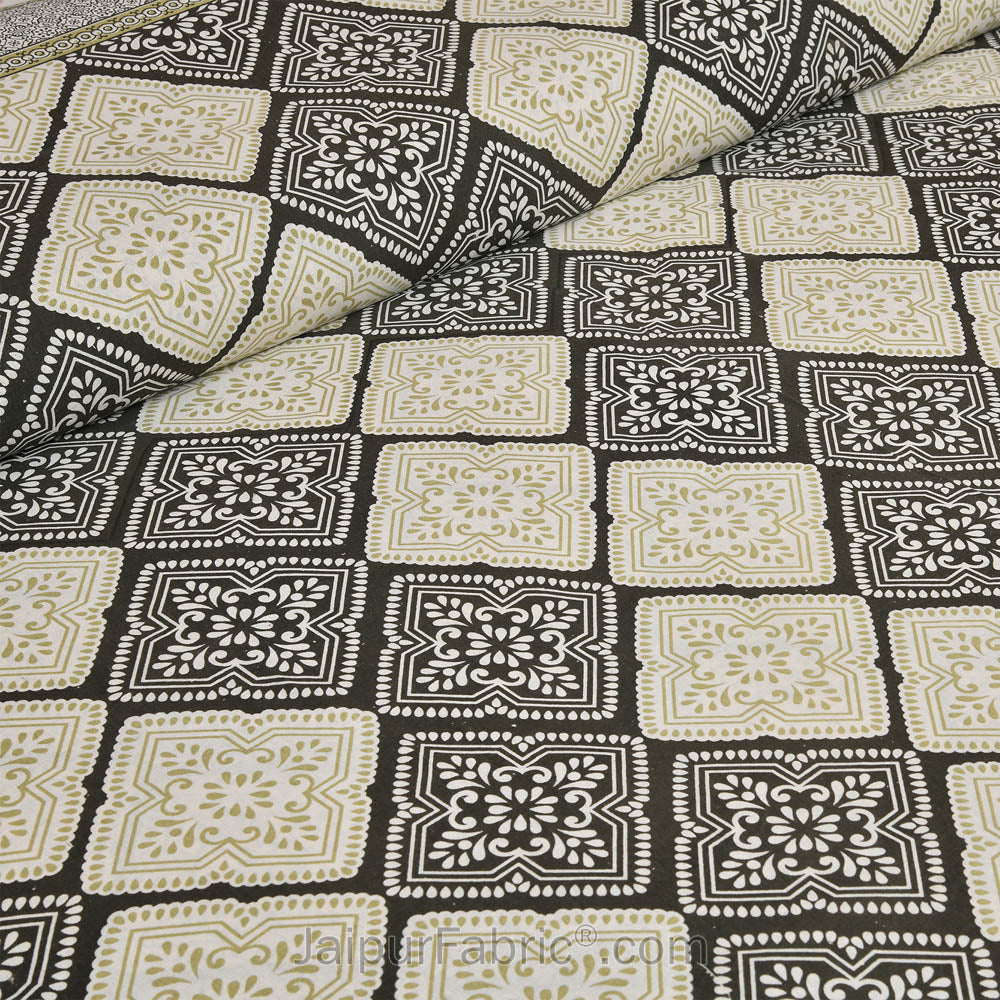 Green Geometry Bedsheet.com Double Bed Sheet