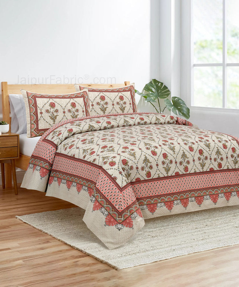 Pink Jaal Bedsheet.com Double Bed Sheet