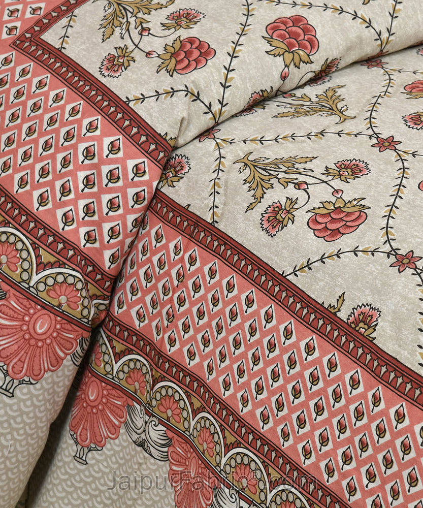 Pink Jaal Bedsheet.com Double Bed Sheet