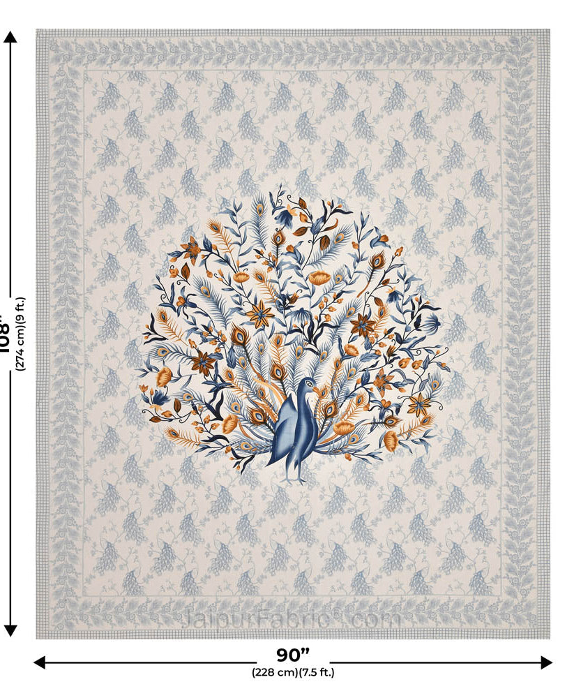 Dancing Peacock Pure Cotton Double Bedsheet – Choose Your Favorite Color
