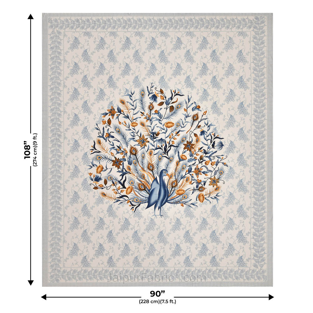 Dancing Peacock Pure Cotton Double Bedsheet – Choose Your Favorite Color