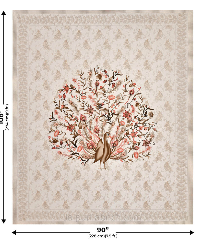 Dancing Peacock Pure Cotton Double Bedsheet – Choose Your Favorite Color