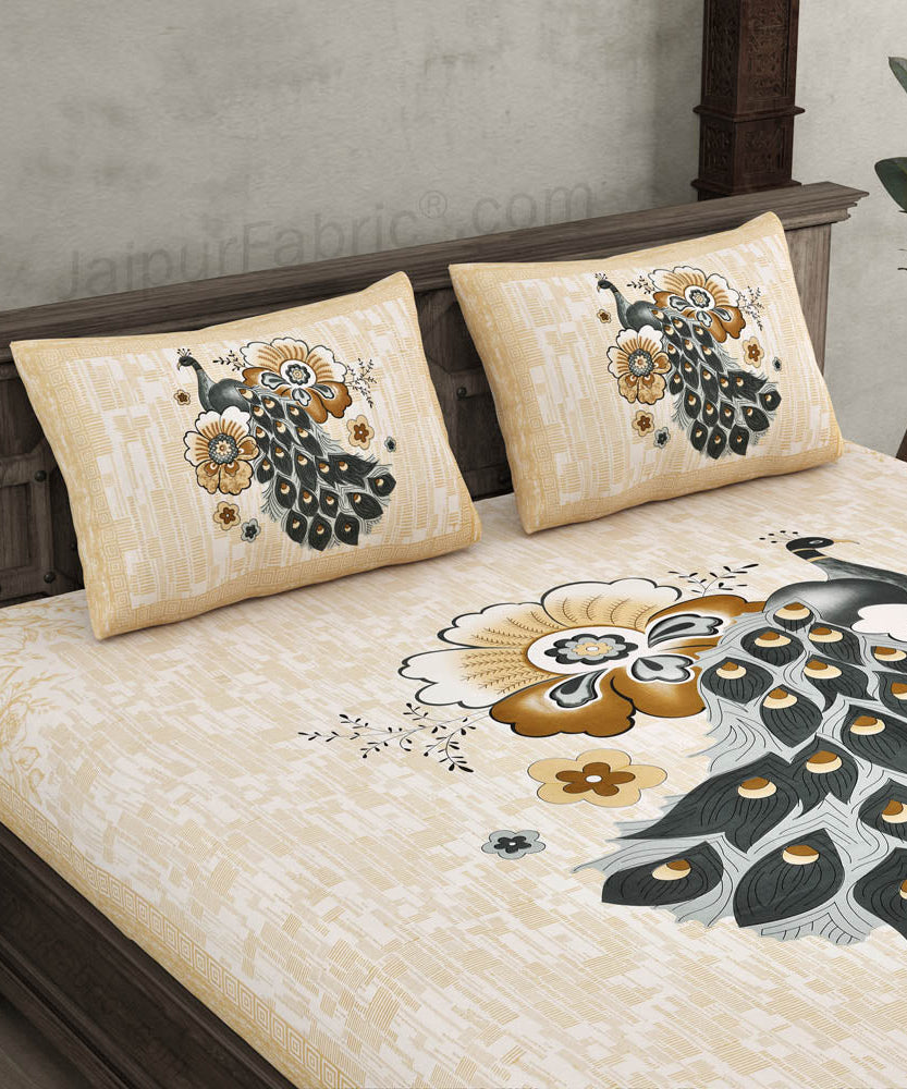 Peacock Tropical Pure Cotton Double BedSheet