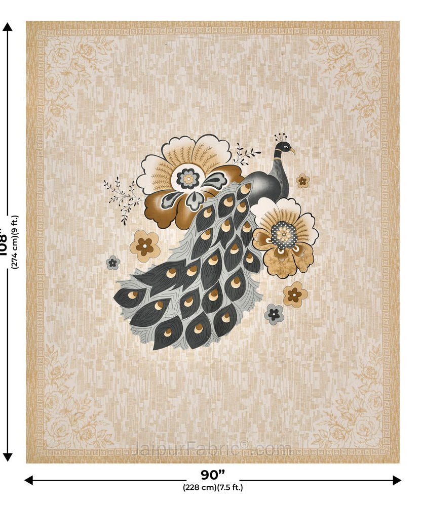 Peacock Tropical Pure Cotton Double BedSheet