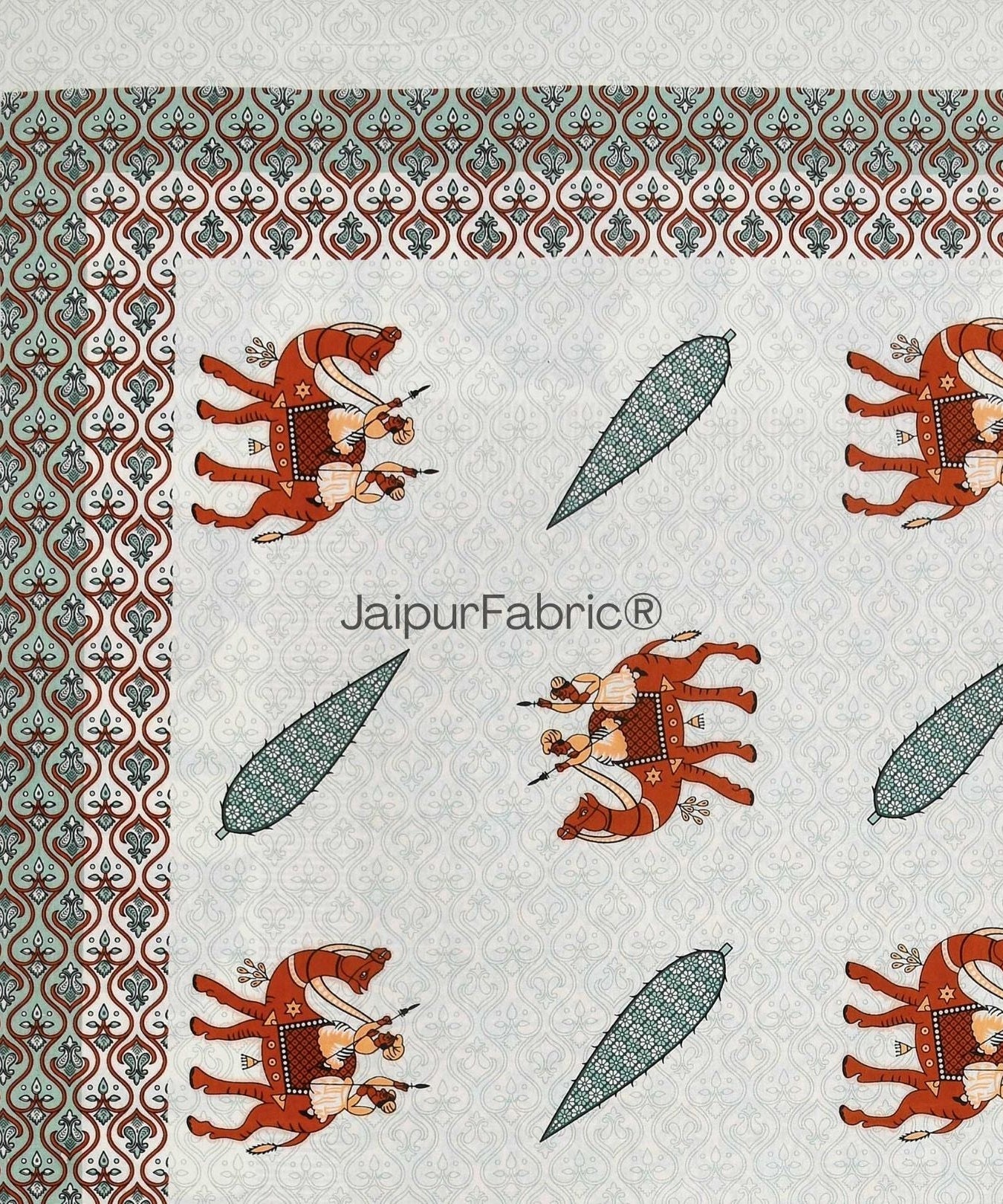 Desert King Green Pure Cotton Double Bedsheet