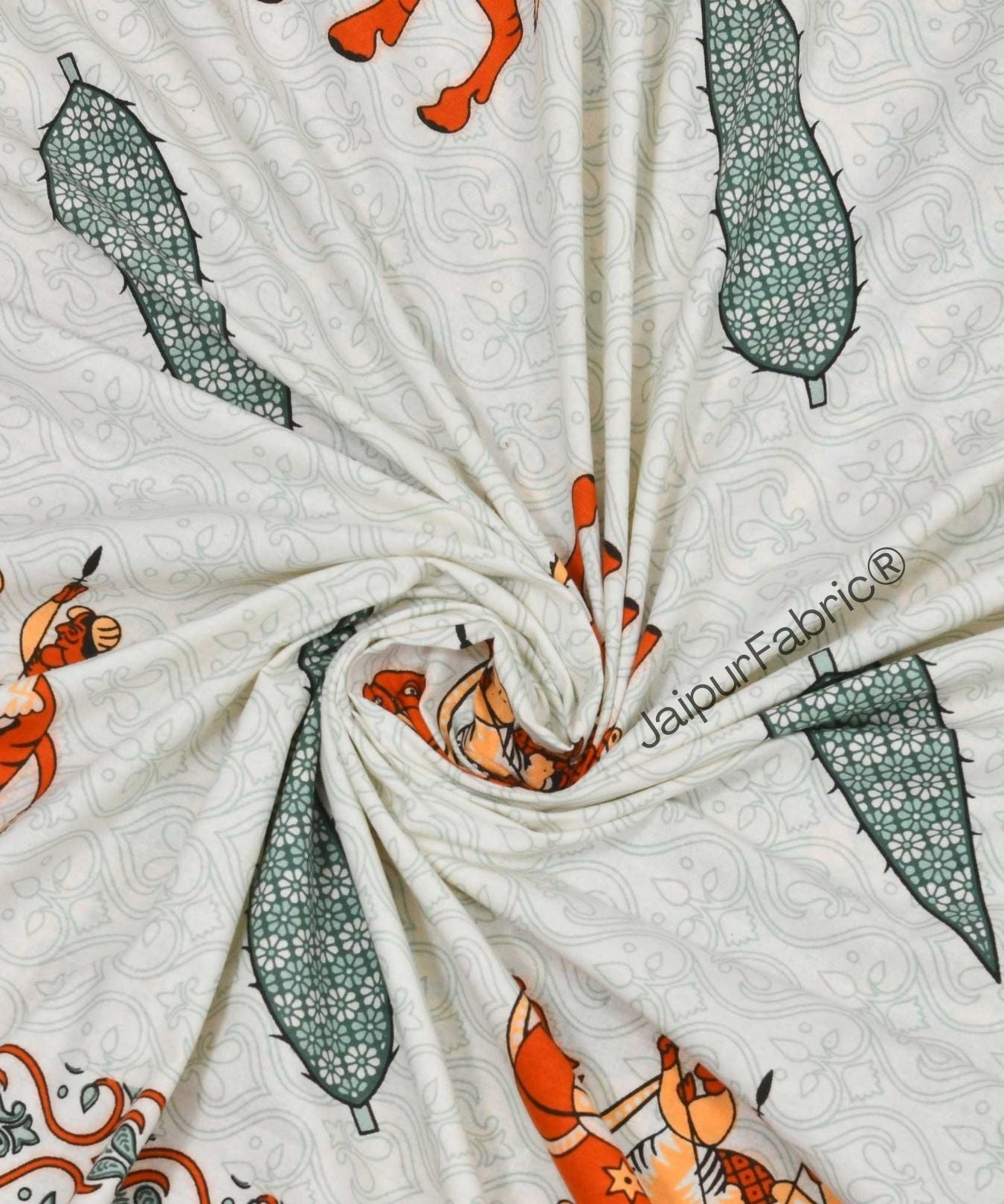 Desert King Green Pure Cotton Double Bedsheet