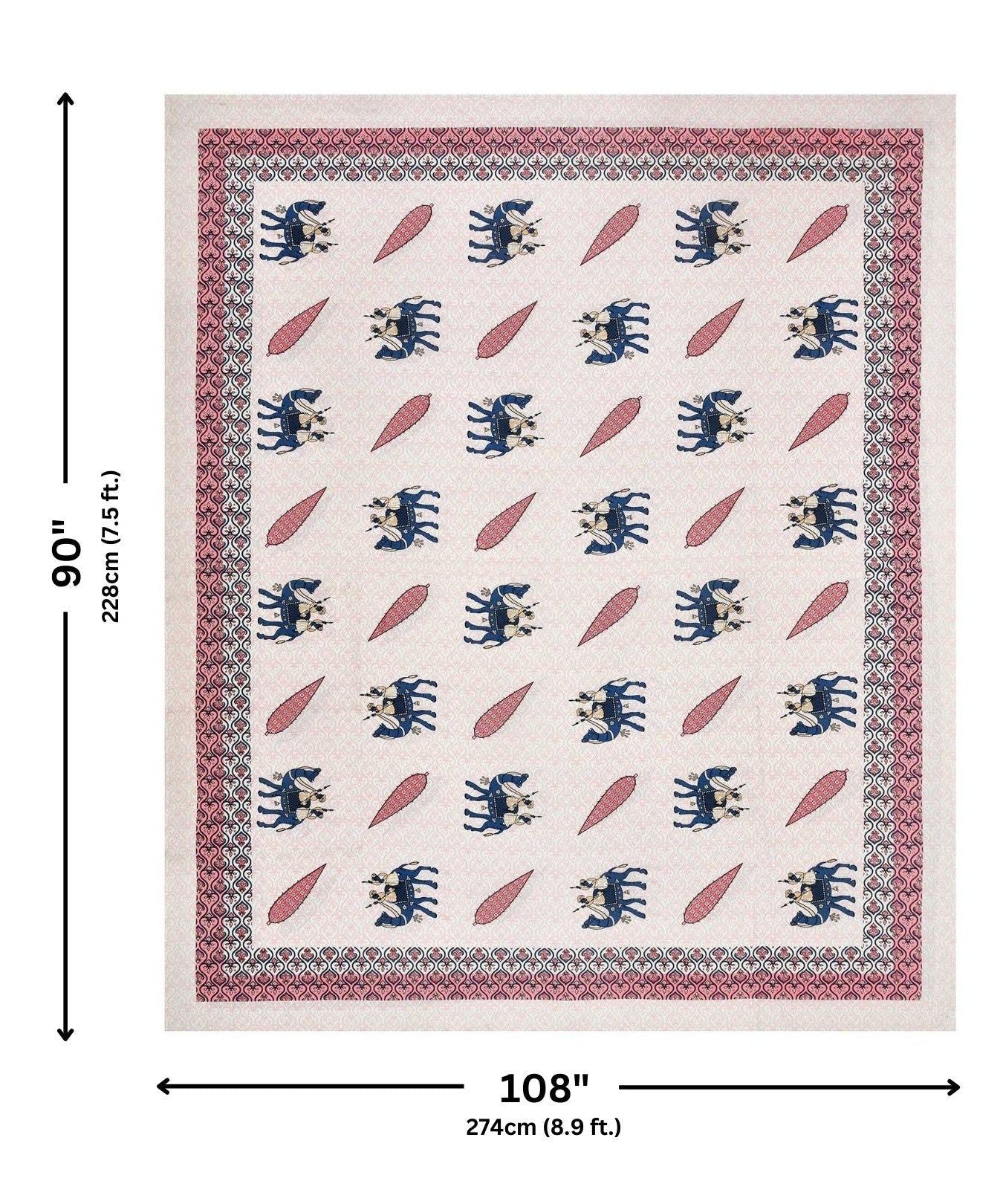 Desert King Pink Pure Cotton Double Bedsheet