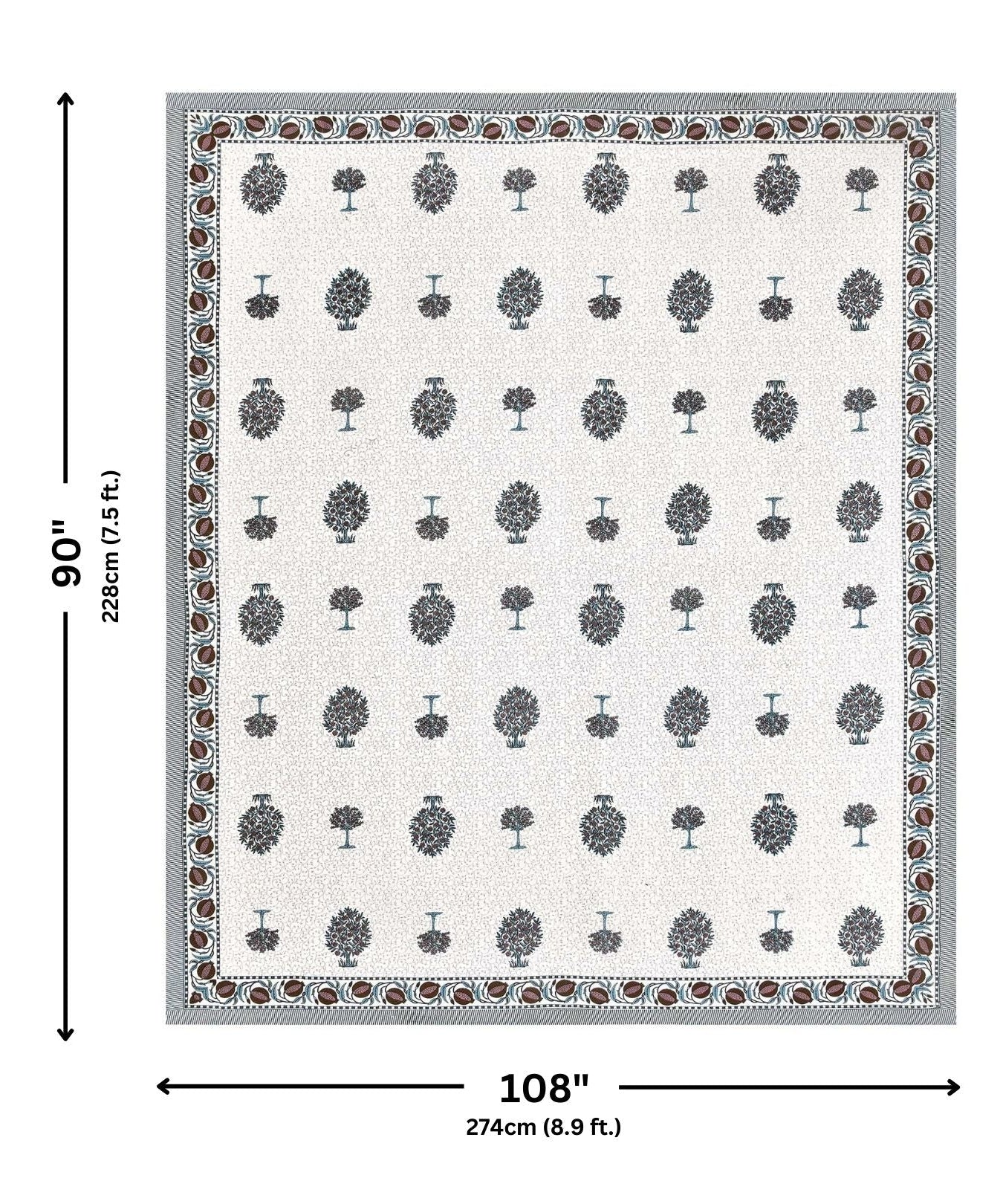 Trendy Treeland Green Pure Cotton Double Bedsheet