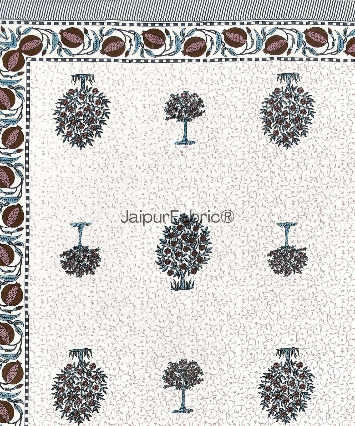 Trendy Treeland Green Pure Cotton Double Bedsheet