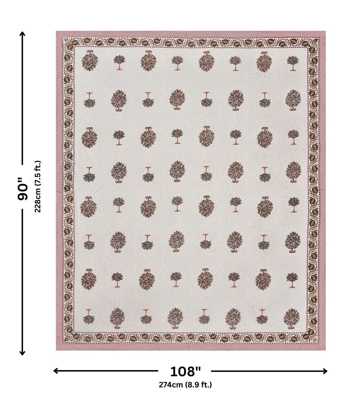 Trendy Treeland Pink Pure Cotton Double Bedsheet