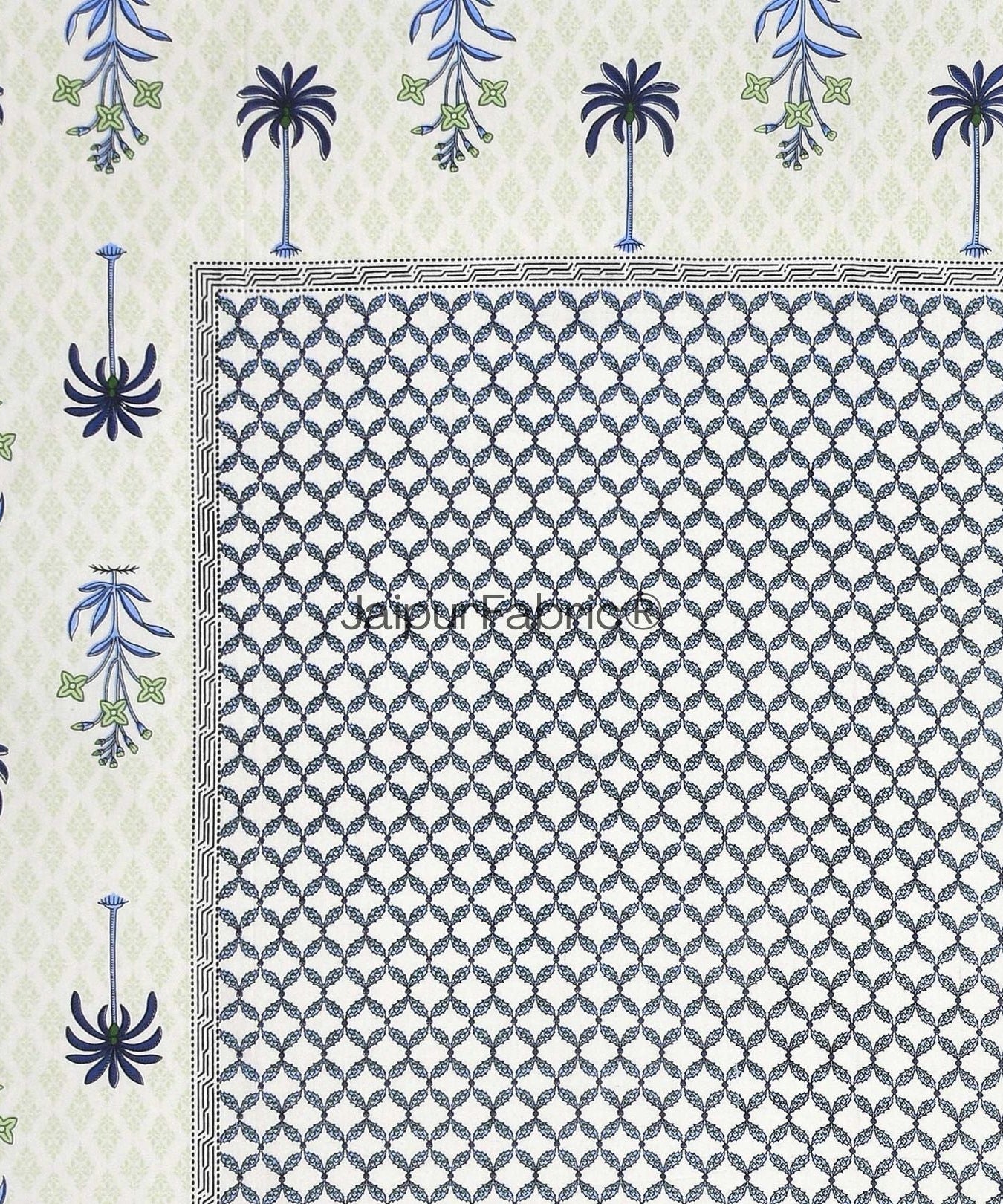 Beautiful Bunaai Blue Pure Cotton Double Bedsheet