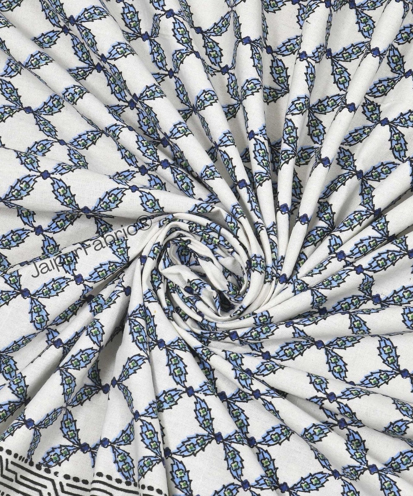 Beautiful Bunaai Blue Pure Cotton Double Bedsheet