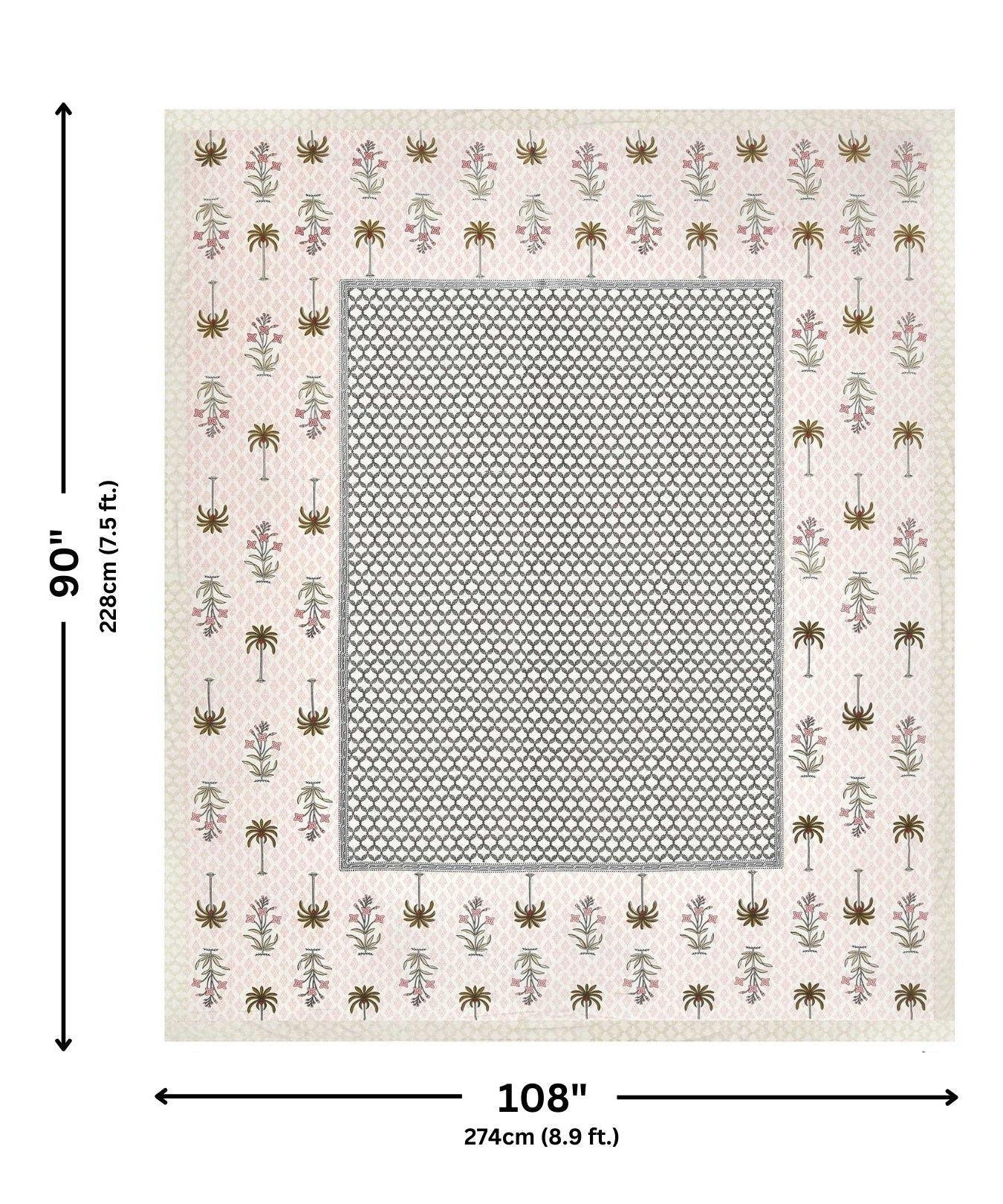 Beautiful Bunaai Peach Pure Cotton Double Bedsheet