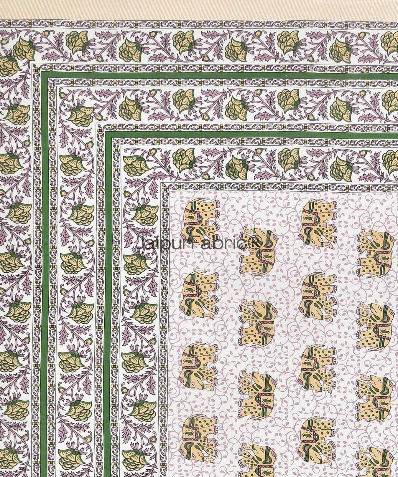 Royal Baarat Green Pure Cotton Double Bedsheet