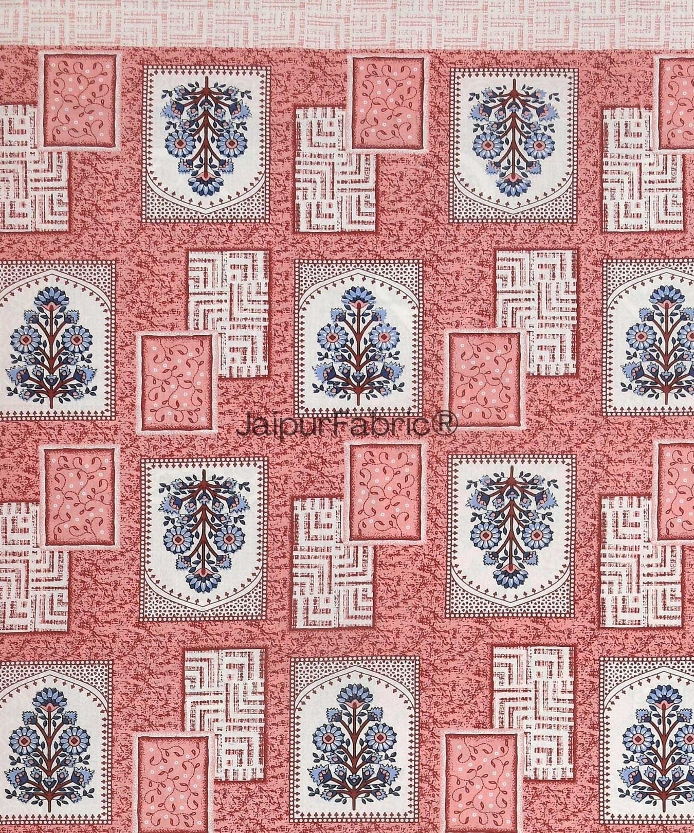 Rani Jharoka Pink Pure Cotton Double Bedsheet