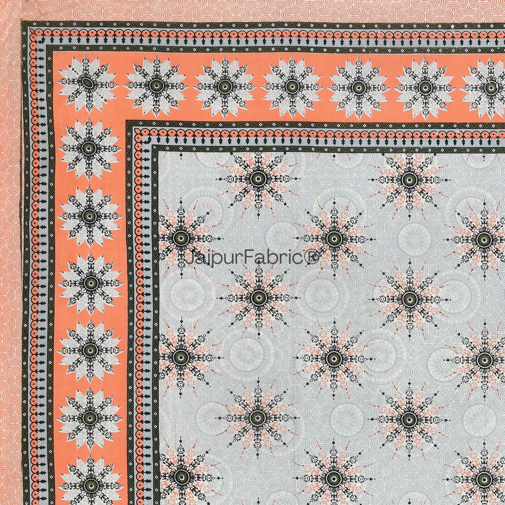 Stylish Star Peach Pure Cotton Double Bedsheet