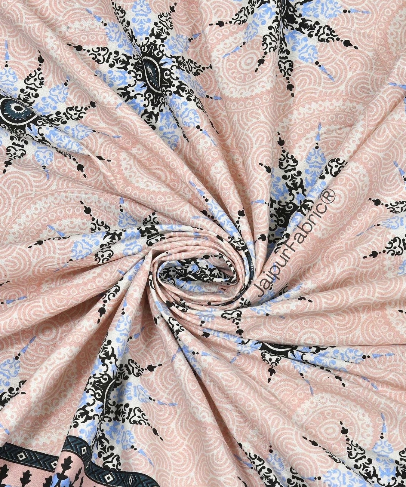 Stylish Star Blue Pure Cotton Double Bedsheet