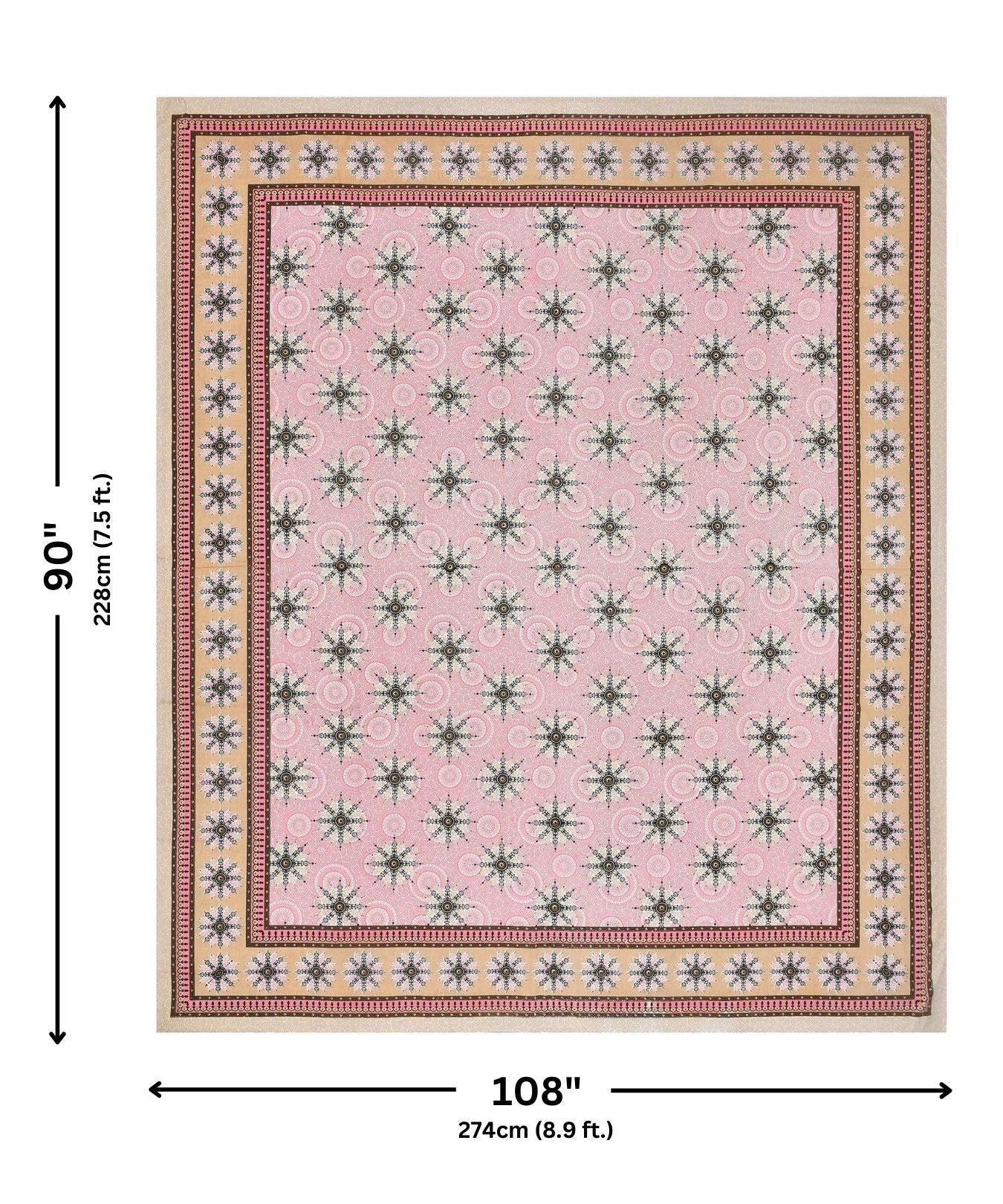 Stylish Star Pink Pure Cotton Double Bedsheet