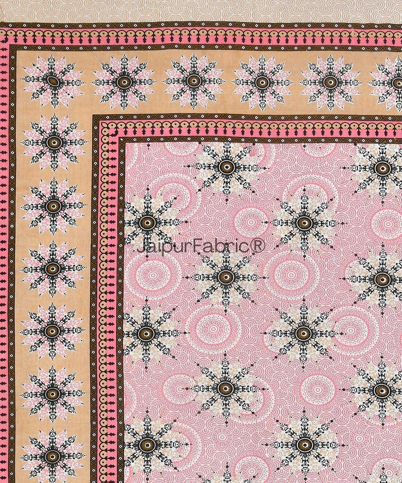 Stylish Star Pink Pure Cotton Double Bedsheet