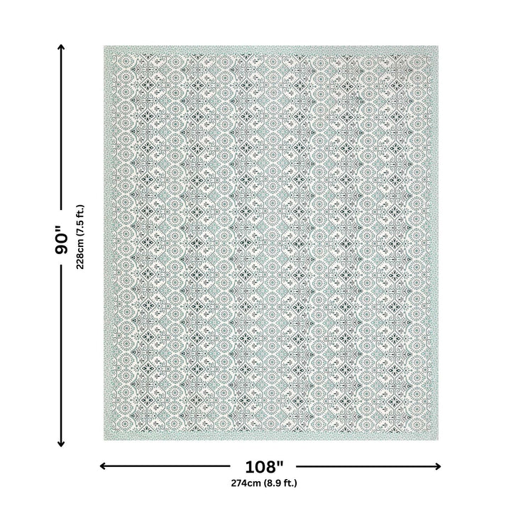 Showering Festivities Green Peach and Blue Pure Cotton Double Bedsheet Combo of 3