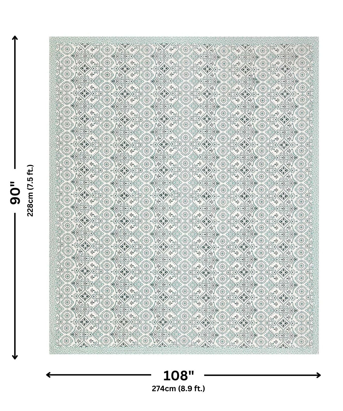 Showering Festivities Green Pure Cotton Double Bedsheet