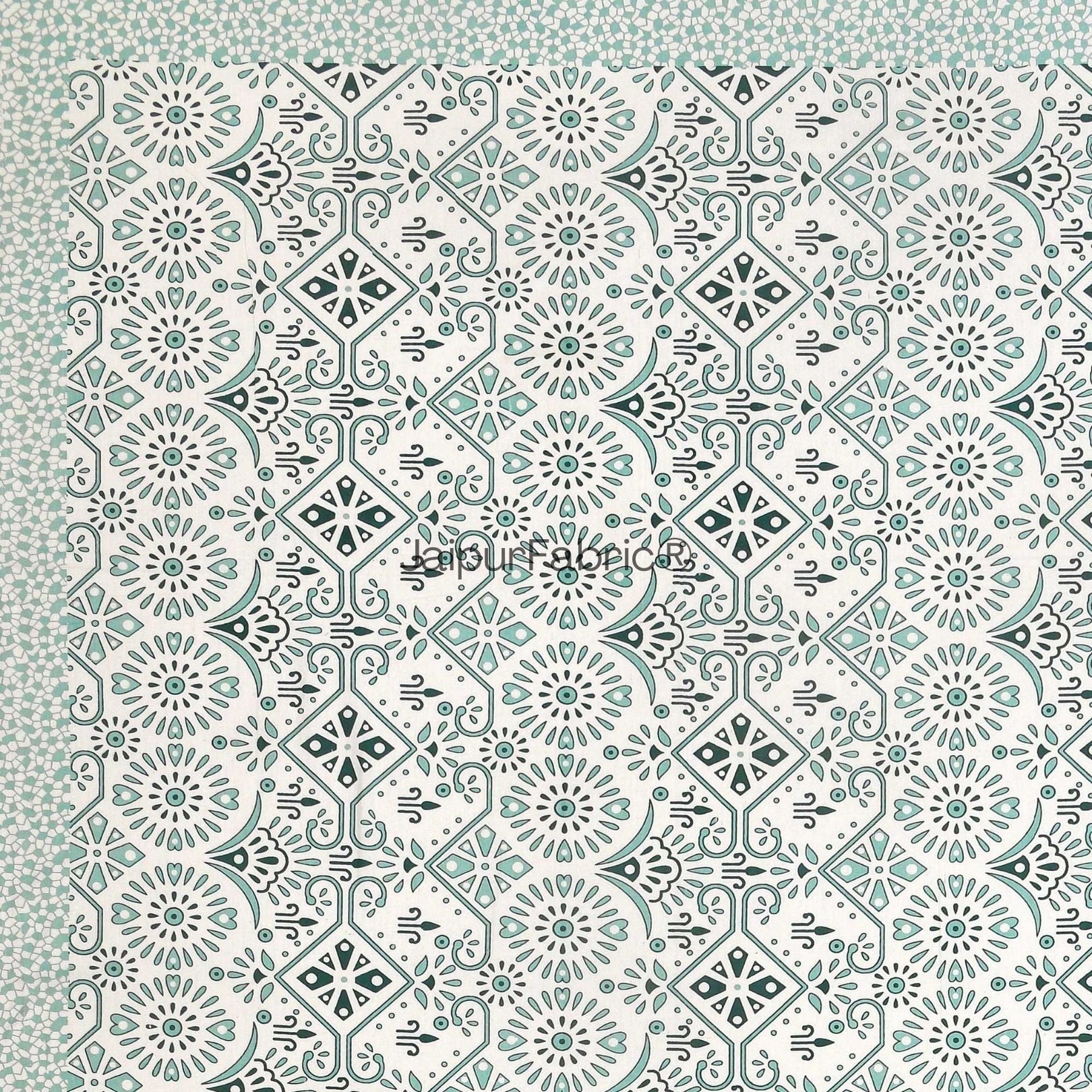 Showering Festivities Green Pure Cotton Double Bedsheet