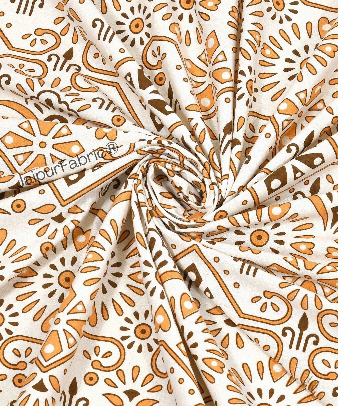 Showering Festivities Peach Pure Cotton Double Bedsheet