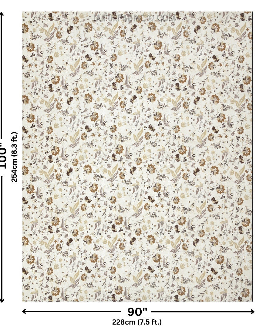 Flowery Spring Brown Cotton Reversible Double Bed Dohar