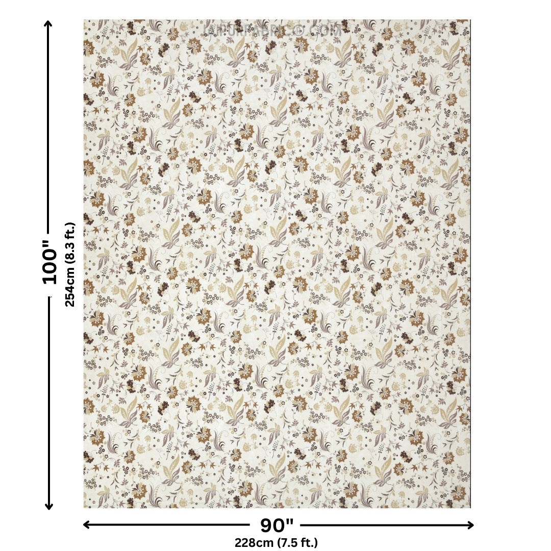 Flowery Spring Brown Cotton Reversible Double Bed Dohar