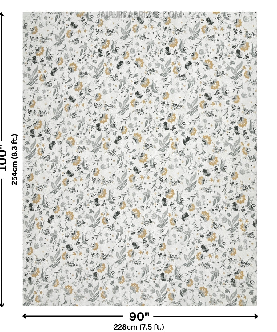 Flowery Spring Grey Cotton Reversible Double Bed Dohar