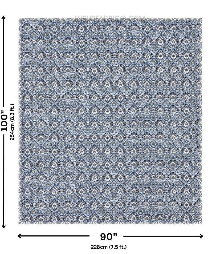 Ocean Whisper Blue and White Cotton Reversible Double Bed Dohar