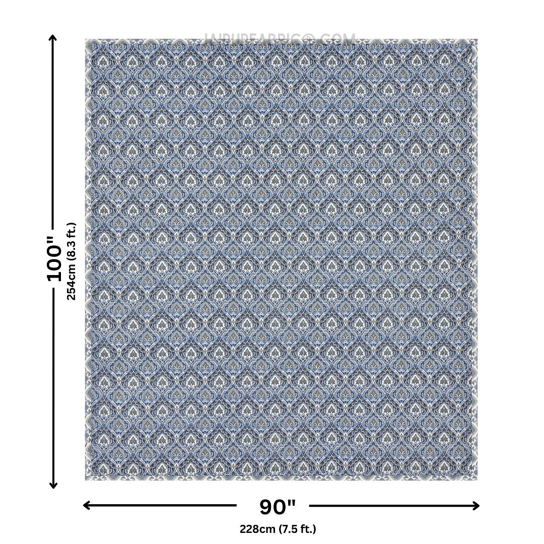 Ocean Whisper Blue and White Cotton Reversible Double Bed Dohar