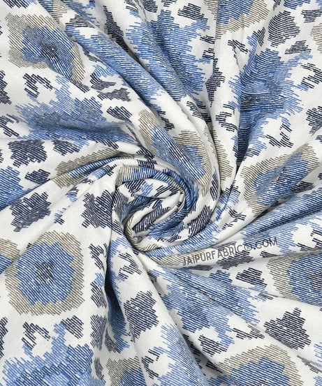 Ocean Whisper Blue and White Cotton Reversible Double Bed Dohar