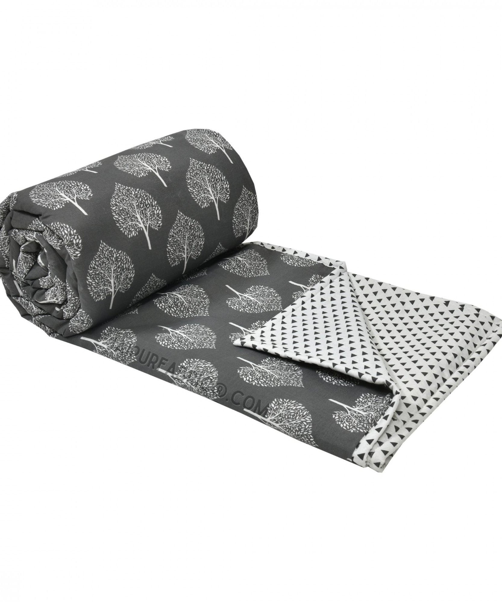 Grey Mist Dreamer Cotton Reversible Double Bed Dohar