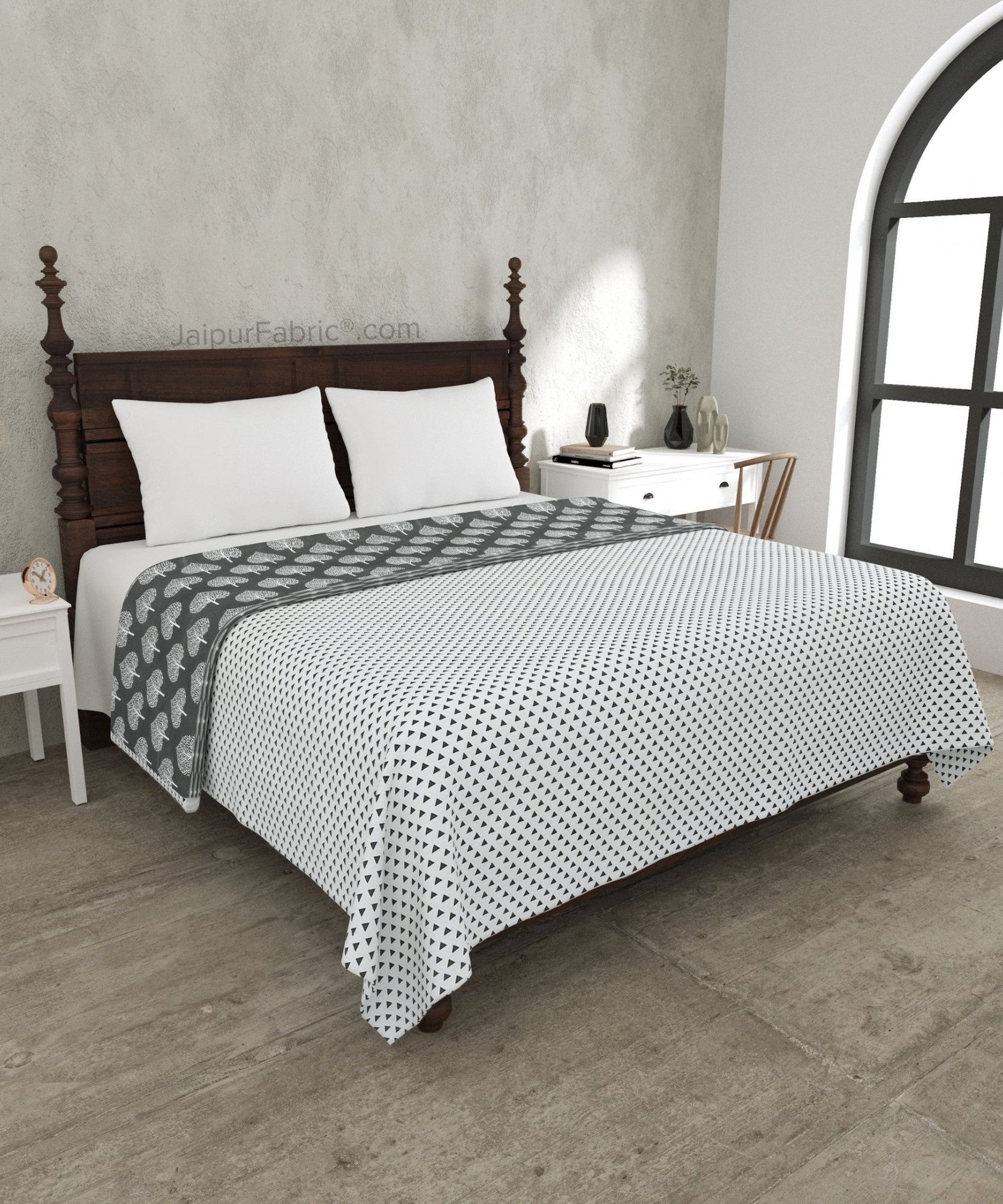 Grey Mist Dreamer Cotton Reversible Double Bed Dohar