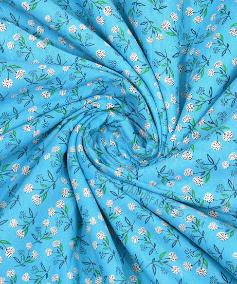 Marine Melody Sea Blue and White Cotton Reversible Double Bed Dohar