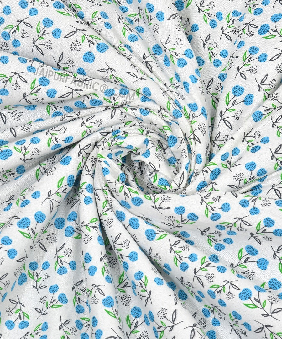 Marine Melody Sea Blue and White Cotton Reversible Double Bed Dohar