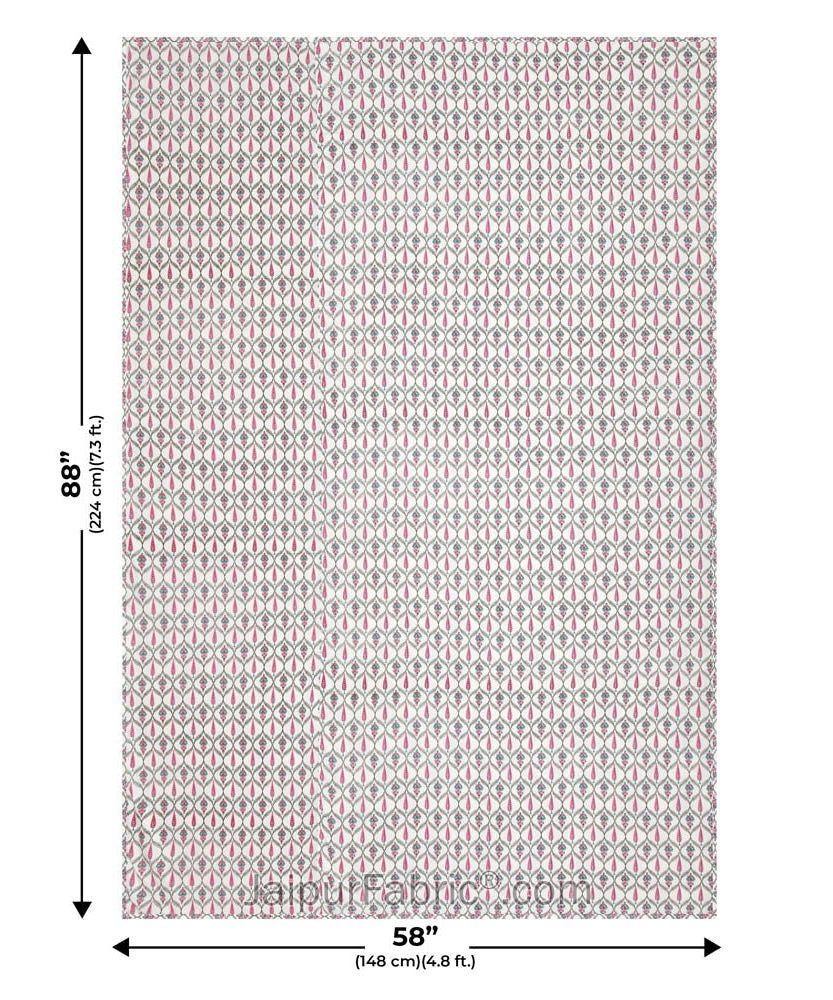 Pink Paisley Pure Cotton Single Bed Dohar