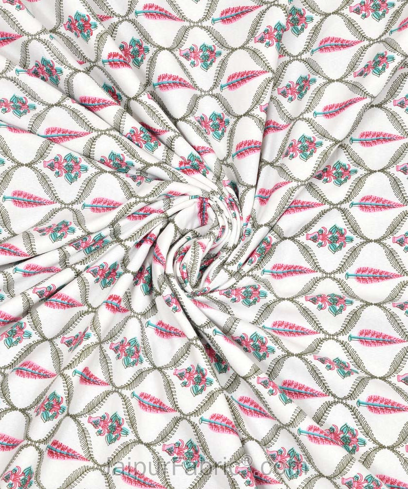 Pink Paisley Pure Cotton Single Bed Dohar