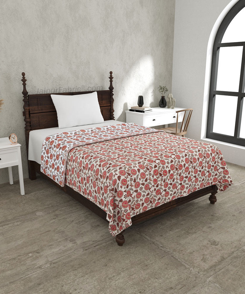 Pink Butterflies  Pure Cotton Single Bed Dohar